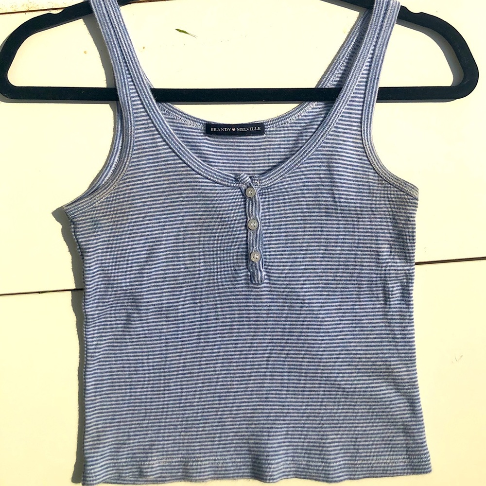 blue stripped tank top